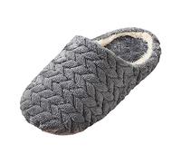 Generisch 2026 Chanclas de baño Hombres Pareja Modelos Japoneses Suelo Suave Mudo Terciopelo Pantuflas No Deslizamiento Piso De Madera Zapatillas De Algodón Interior, gris oscuro, 37 EU