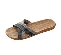 Generisch 2026 Chanclas de baño para hombre Pareja de interiores para el hogar antideslizante Piso ligero absorbente del sudor Zapatillas, gris, 45 EU