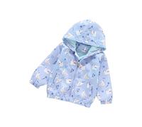 Generisch 2026 Chubasquero Niños Niños Bebé Niños Dibujos Animados Arco Iris Estampado Chaqueta Cremallera A Prueba Viento Abrigo Cortavientos Outwear, azul, 2-3 años