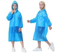 Generisch 2026 Chubasqueros Reutilizables, Paquete de 2 Ponchos de lluvia EVA para Adultos Niños Impermeables con para Niñas Niños, azul, talla única