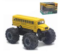 Generisch 2026 Coche teledirigido autobús escolar con ruedas grandes, aleación, Pull Back & Go, modelo de fricción (ideal para niños) (A, 14 x 10 x 8 cm)