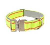 Generisch 2026 Collar reflectante para perro de nailon, reforzado, resistente, con cierre rápido de metal, ajustable para perros medianos y grandes (28-36 cm), 1 pieza (verde, 28 x 2,5 cm)