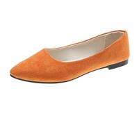 Generisch 2026 Cómodas zapatillas de ballet para mujer con puntera cuadrada para uso diario, vacaciones o tiempo libre. Cómodas zapatillas planas para un conjunto elegante sin lujos, naranja, 40 EU