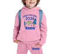Generisch 2026 Conjunto de sudadera con estampado de memoria Parte superior única Pantalones cómodos comienzo de la escuela Sudadera con capucha Manga larga Ropa casual para, Rosa., 3-4 años