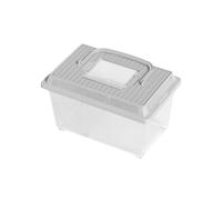 Generisch 2026 Contenedor de transporte de faunario estándar para depósitos de reptiles, cajas de alimentación con, Tank Critter para la alimentación de ranas geckos de mascotas (gris, 23 x 13 x 15,5