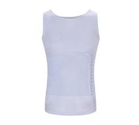 Generisch 2026 Corsé de malla para hombre con moldeador de cintura transpirable en el lateral ajustable en el pecho para una óptima forma del cuerpo, Blanco, M