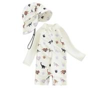 Generisch 2026 Costume Neonato Mare Costume Bambino Anti UV Tutina Cappello Bambina Neonata UPF 50 Intero Vestiti Bagno 3 Anni 4 Da Maglietta 120 8 Bimba Cappellino 1 Anno 6 9 MESI Costumi Ragazza, A3