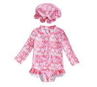Generisch 2026 Costume Neonato Mare Costume Bambino Anti UV Tutina Cappello Bambina Neonata UPF 50 Intero Vestiti Bagno 3 Anni 4 Da Maglietta 120 8 Bimba Cappellino 1 Anno 6 9 MESI Costumi Ragazza, A5