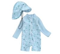 Generisch 2026 Costume Neonato Mare Costume Bambino Anti UV Tutina Cappello Bambina Neonata UPF 50 Intero Vestiti Bagno 3 Anni 4 Da Maglietta 120 8 Bimba Cappellino 1 Anno 6 9 MESI Costumi Ragazza, A3