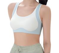 Generisch 2026-Crop Top BH Niñas Sin Costura Deportes Sujetador Entrenamiento Blanco Adolescente Sujetador Camisola Estilo Sin Costuras Niños, azul, 12-15 años