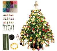 Generisch 2026 DIY Beaded Christmas Tree Kit,Crystal Holiday Craft Set,DIY - Juego de manualidades para una decoración navideña con perlas y luz,Juegos de manualidades con cuentas hechas a mano