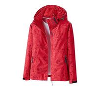 Generisch 2026 Einlagige - Wasserlaufjacke für Damen mit Ahornblatt-Aufdruck (Red, XXXL)