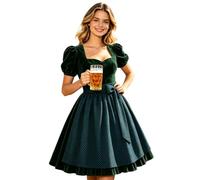 Generisch 2026 Elegante aspecto de taberna de dos piezas con vestido de noche victoriano delantal escalonado para cosplay, fiesta medieval, juego de rol (Clothes D9-Dark Green, L)