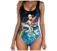 Generisch 2026 - Elegante bikini monocromático sin espalda con patrón de pelo en el pecho para mujer Baywatch Chaqueta Mujer, K, XL