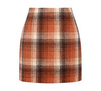 Generisch 2026 - Elegante falda midi para mujer con ribete de ensalada, lápiz sólido de cintura alta fieltro de lana, a, M