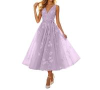 Generisch 2026 Elegante vestido de cóctel sin mangas con cuello en v vestido de noche midi fluido casual ajuste cómodo estilo versátil vestido casual de mujer vestido de verano impresión digital