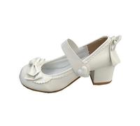 Generisch 2026 Elegantes tacones de aguja para mujer con encaje redondo brillante para citas románticas trajes de primavera y verano, Blanco, 34 EU