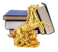 Generisch 2026 Escultura del Año del Caballo | Resina Riqueza Oro Coleccionable | Figura de Caballo de Año Nuevo Chino,para Coche Oficina Escuela Cafetería Sala de Estar Apartamento Dormitorio