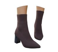 Generisch 2026 Europa los Estados Unidos Estados Unidos comercio exterior para botas gruesas con botas redondas después de la correa modelos clásicos botines botas cortas, marrón, 38 EU