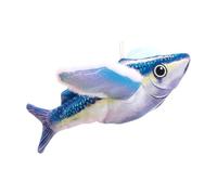 Generisch 2026 Flappy Fish - Juguete interactivo para gatos con chirrido interactivo para gatos, juguete volador para gatos de interior, juguete de vuelo (azul, 28 cm)