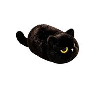 Generisch 2026 Gato 2026: Gato con función de abrazo activada para ayudar con la ansiedad Trastornos del sueño (negro, 17 cm)