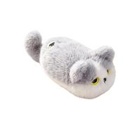 Generisch 2026 Gato 2026: Gato con función de abrazo activada para ayudar con la ansiedad Trastornos del sueño (gris claro, 17 cm)