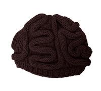 Generisch 2026 Gorro de cerebro de color liso, tejido a mano, multicolor, moda, café, Talla única