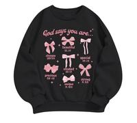 Generisch 2026 Gott SAGT Sudadera con capucha con versículo de la Biblia en diseño clásico para actividades de ocio diarias ocasiones festivas, Negro , 3-4 años