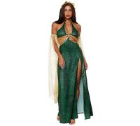 Generisch 2026 Griego Elegante Vestido Cosplay Disfraz de Fiesta de Halloween Temas Cabello Mujer, verde, L