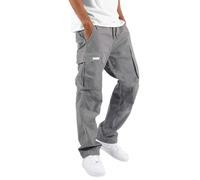 Generisch 2026 Hombres Callejero Deportes Bolsillo Pie Boca Gorra Cuerda Cintura Encaje Patchwork Ribbon Standard Woven Cargo Pantalones Cargo Joggers Niños, gris, 3XL