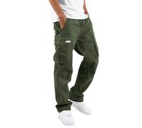 Generisch 2026 Hombres Callejero Deportes Bolsillo Pie Boca Gorra Cuerda Cintura Encaje Patchwork Ribbon Standard Woven Cargo Pantalones Cargo Joggers Niños, Verde militar., 5XL