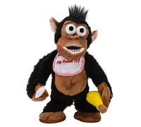 Generisch 2026 Interactivo con lanzamiento de plátanos - Función de tambaleo - Divertido golpe de mono para - Juguete de peluche a pilas (negro, 28 cm)