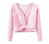 Generisch 2026 Invierno Niño Manga Larga Cálida Color Sólido Blusa Ballet Wrap Tops Terciopelo Danza Suéter, Pk1, 6-7 años
