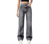 Generisch 2026 Jeans para mujer clásicos y casuales con cómodo porcentaje elástico de ajuste holgado para el día a día, gris, 3XL