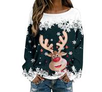 Generisch 2026 Jersey de punto grueso con patrón de textura para acogedor top de invierno con cuello redondo elegante túnica de manga larga holgada moda de vacaciones ropa exterior suave, Verde oscuro