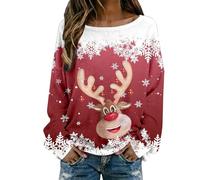 Generisch 2026 Jersey de punto grueso con patrón de textura para acogedor top de invierno con cuello redondo elegante túnica de manga larga holgada moda de vacaciones ropa exterior suave, Color rojo