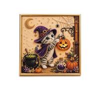 Generisch 2026 Juego de manualidades de decoración de Halloween, diseño de gato, decoración de pared, para adultos, juego creativo, hechizo, Halloween, hecho a mano, regalo (B, 20 x 20)