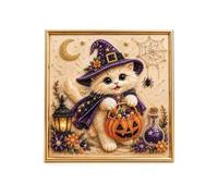 Generisch 2026 Juego de manualidades de decoración de Halloween, diseño de gato, decoración de pared, para adultos, juego creativo, hechizo, Halloween, hecho a mano, regalo (A, 20 x 20)