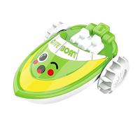 Generisch 2026 Juguetes de baño para niños de cuerda de cuerda con movimiento de reloj para barco bebé baño agua de baño juguete pequeño lancha rápida (verde, talla única)