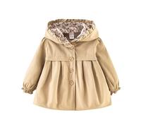 Generisch 2026 Kleinkind Casual Frühling Kapuzenjacken Windjacke Jacke Outwear Mantel Baby Mädchen (Khaki, 9-12 Months)