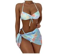Generisch 2026 Knotting Sujetador de dos piezas Push Up con relleno Color Tinte Trajes de baño Bikini Mujeres, azul, S