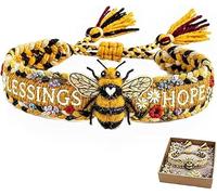 Generisch 2026 Limited Edition Handmade Honey Bee Woven Bracelet, Honey Bee Adjustable Bangle Bracelet, Bee Bracelet with Blessings and Hope, Bee Flower Woven Bracelets, Unique Gifts for Friend, Eine