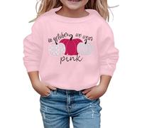 Generisch 2026 Lindo Estampado De Halloween Casual Cuello Redondo Manga Larga Sudadera Para Un Aspecto Acogedor Diario, Rosa claro., 4-5 años