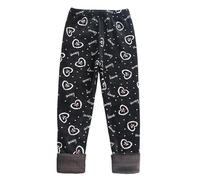 Generisch 2026 Mallas térmicas para niña, pantalones de invierno con estampado de leopardo de corazón y leopardo, con forro suave y cálido, para actividades al aire libre en climas fríos.