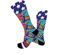 Generisch 2026 Medias de béisbol con diseño de gotas, calcetines originales hasta la rodilla para deportes informales, suaves, cómodas, elásticas, modernas., azul celeste, talla única