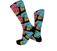 Generisch 2026 Medias de béisbol con diseño de gotas, calcetines originales hasta la rodilla para deportes informales, suaves, cómodas, elásticas, modernas., Rosa intenso., talla única