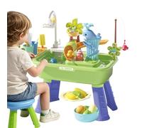 Generisch 2026 Mesa de juegos acuáticos para niños, tocador de actividad eléctrica para niños a partir de 3 años, 4-8 años, con juego de pesca, agua corriente y grifo de nube, juguete sensorial de