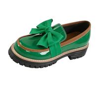 Generisch 2026 Mocasines elegantes y casuales con suela de plataforma de lazo para un uso diario cómodo y elegante, verde, 41 EU