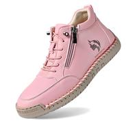 Generisch 2026 Modelos Montela Sneakers Mocasines Casual Mujer con Cremallera Correa al Tobillo, Rosa., 37 EU Ancho