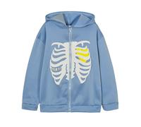 Generisch 2026 Mujer Oversized Zip Up Sudadera con Capucha Moda Manga Larga con Gráfico Esqueleto Ropa Exterior, azul, M